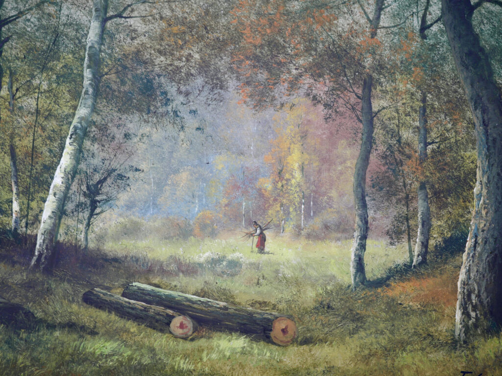 Антикварний живопис «Лісовий пейзаж», Ф. Чипріані (F. Cypriany)