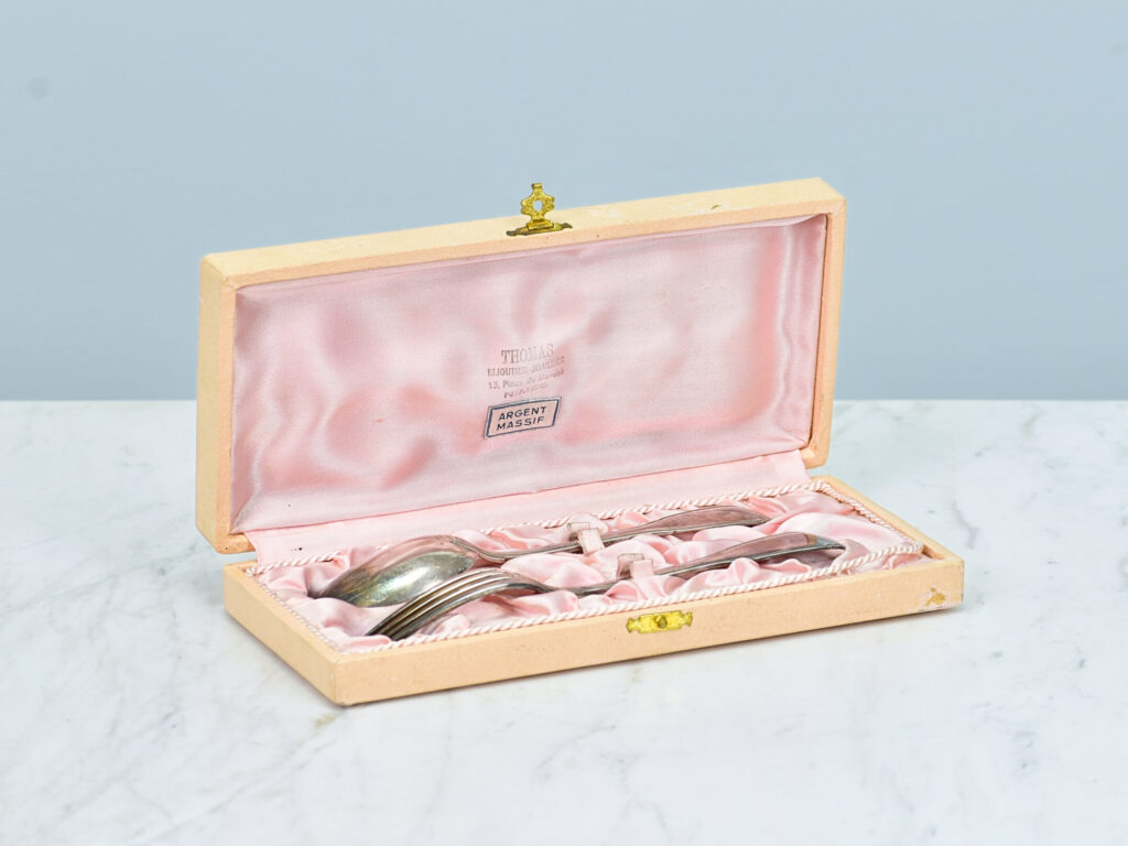 Антикварний набір срібних столових приборів, Maison Hénin