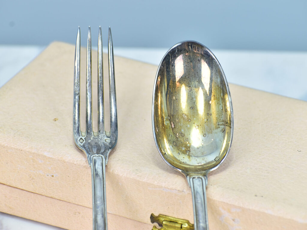 Антикварний набір срібних столових приборів, Maison Hénin