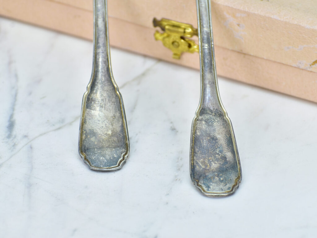 Антикварний набір срібних столових приборів, Maison Hénin