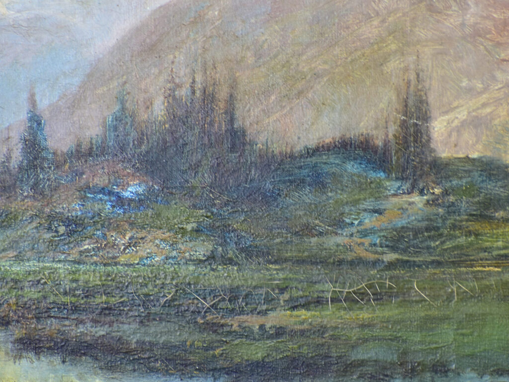 Антикварний живопис «Альпійський пейзаж»