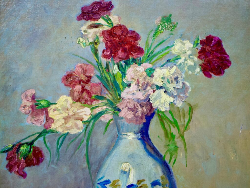 Вінтажний живопис «Натюрморт з квітами», Sylvie Cazaux