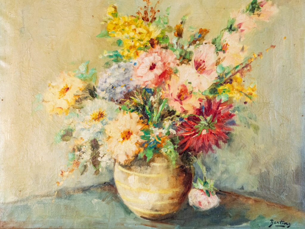 Антикварний живопис «Натюрморт з квітами», Еміль Бертен (E. Bertin)