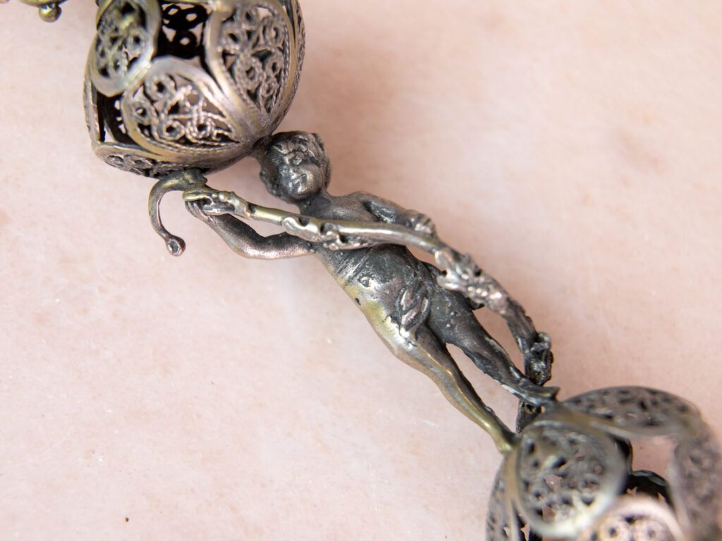 Антикварна срібна указка (яд) для читання Тори