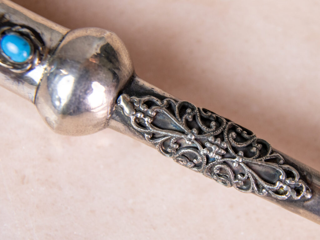 Антикварна срібна указка (яд) для читання Тори