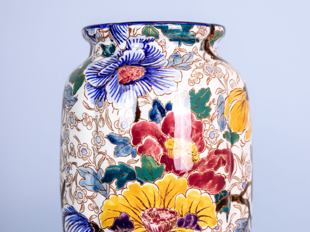 Вінтажний набір: вази та кашпо з підставкою «Pivoines», Gien