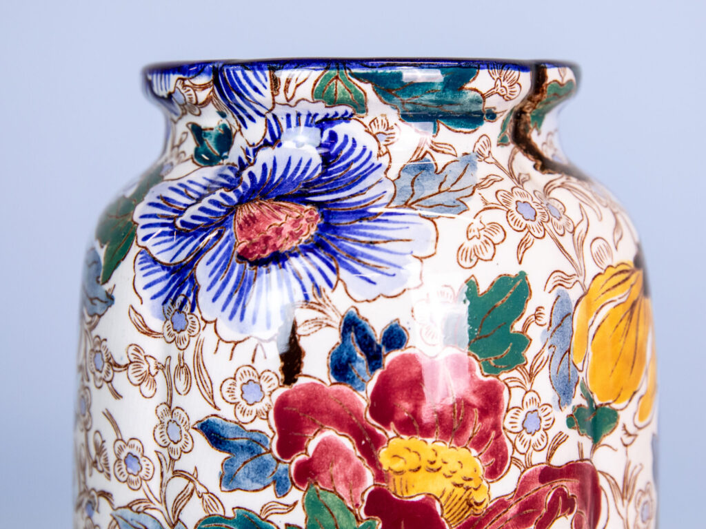 Вінтажний набір: вази та кашпо з підставкою «Pivoines», Gien