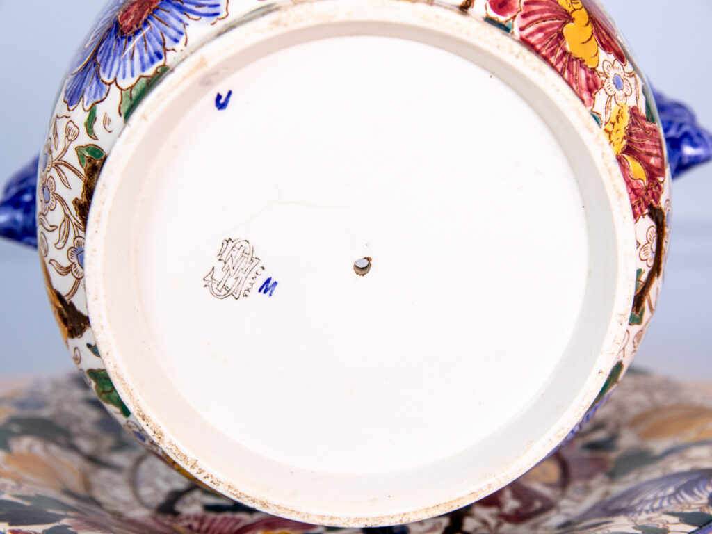 Вінтажний набір: вази та кашпо з підставкою «Pivoines», Gien