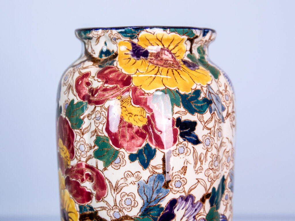 Вінтажний набір: вази та кашпо з підставкою «Pivoines», Gien