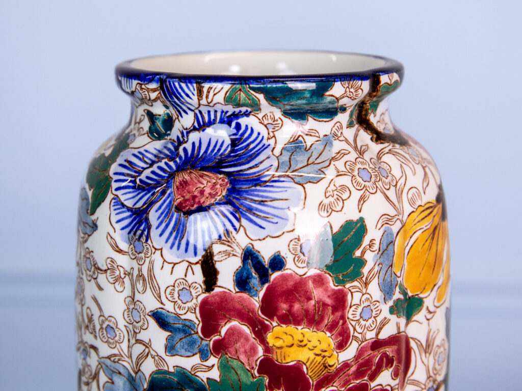 Вінтажний набір: вази та кашпо з підставкою «Pivoines», Gien