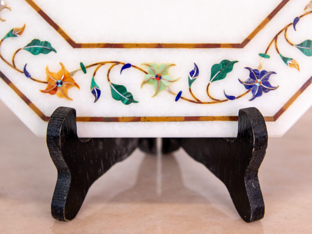 BN4A7197 Вінтажна підставка з флорентійською мозаїкою (Pietra dura)