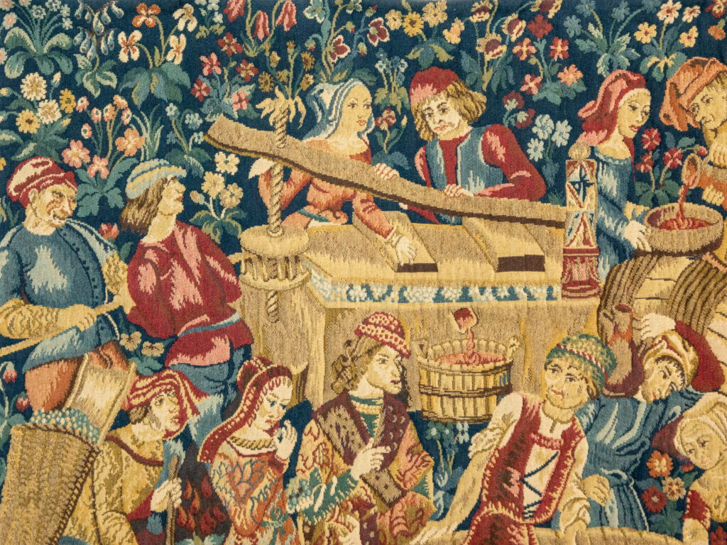 Вінтажний гобелен «Збір винограду»