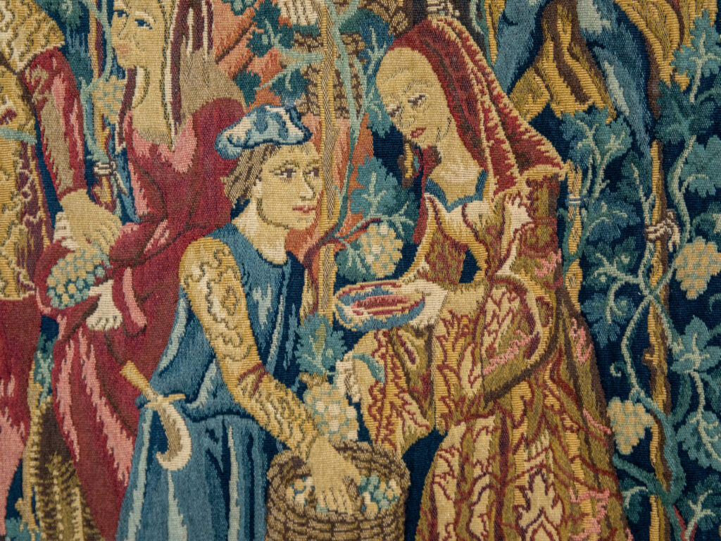 Вінтажний гобелен «Збір винограду»