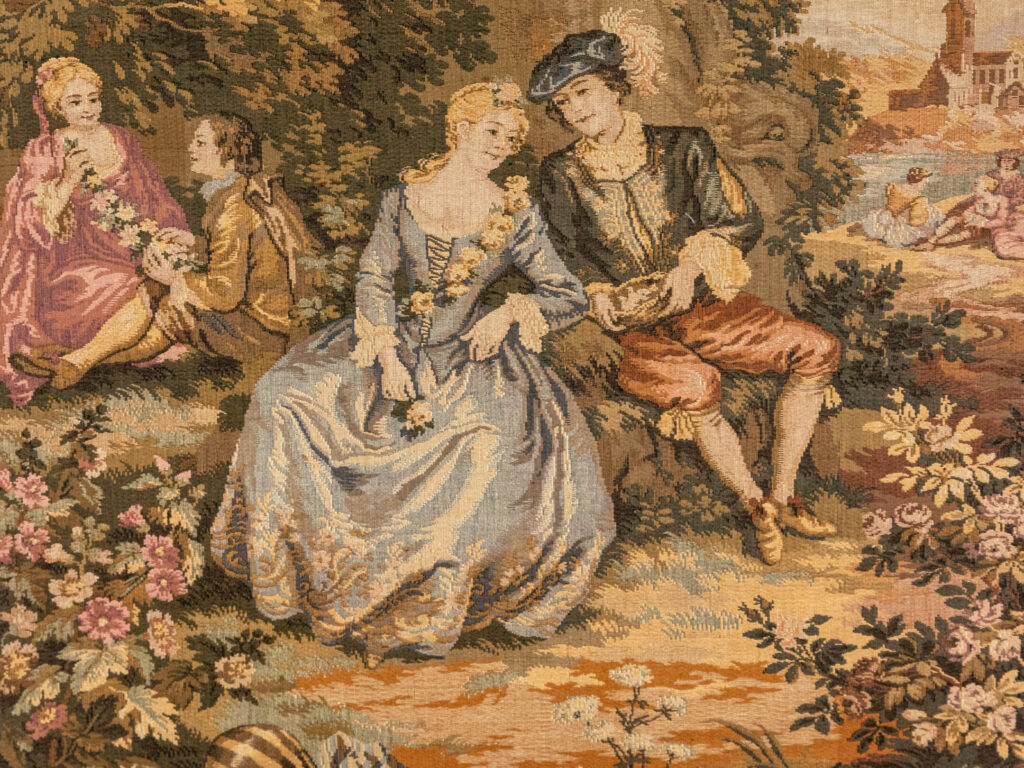 Вінтажний гобелен з галантною сценою