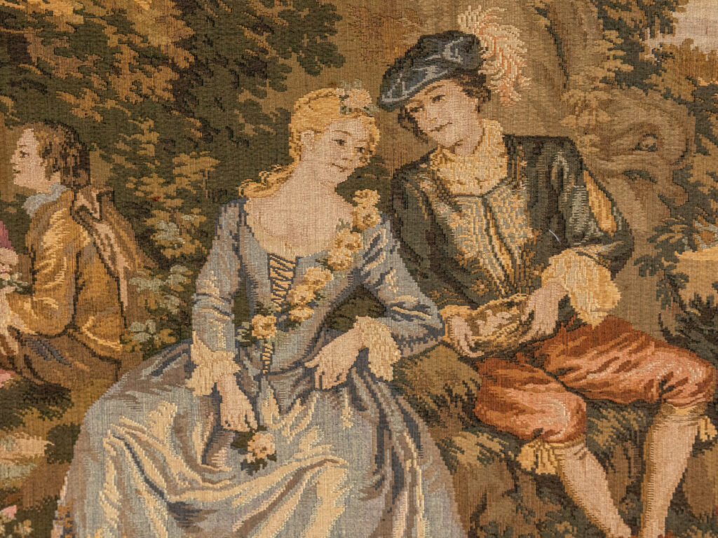Вінтажний гобелен з галантною сценою
