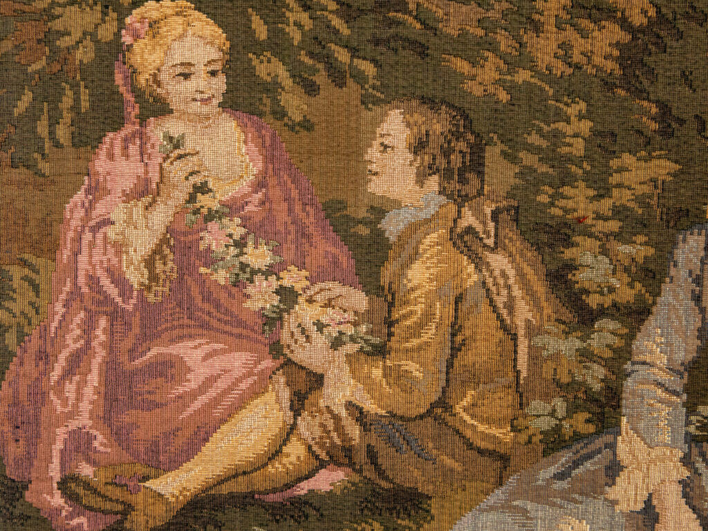 Вінтажний гобелен з галантною сценою