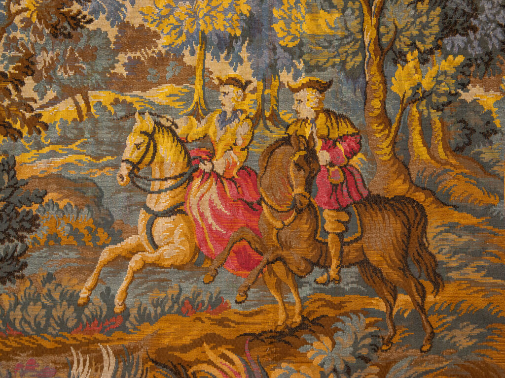 Вінтажний гобелен з мисливською сценою