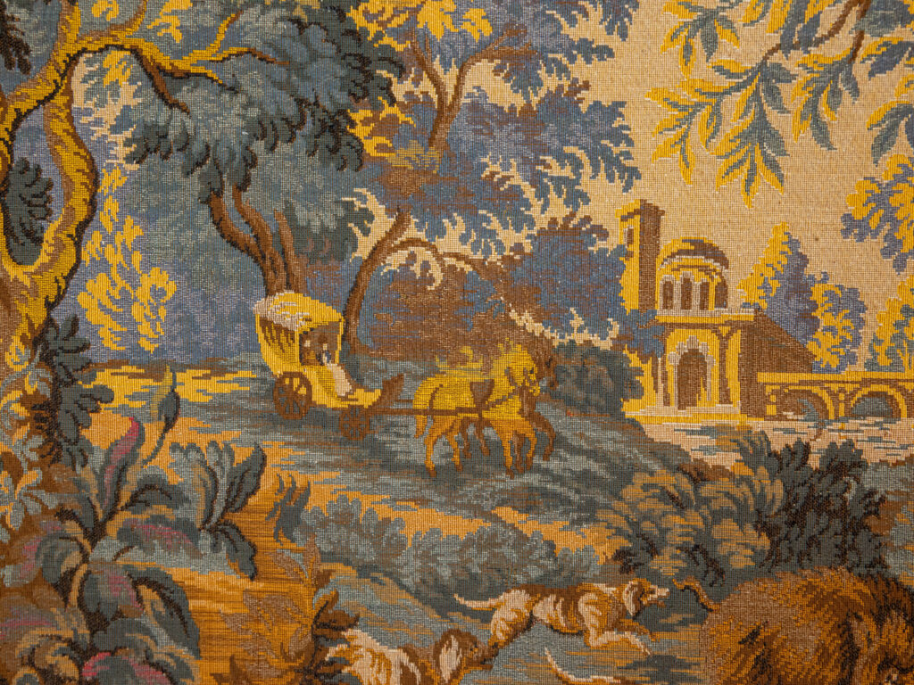 Вінтажний гобелен з мисливською сценою