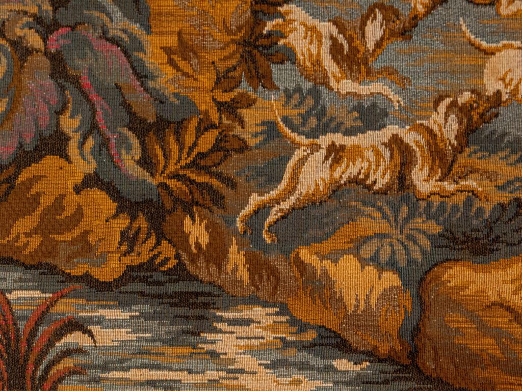 Вінтажний гобелен з мисливською сценою