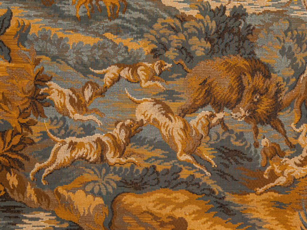 Вінтажний гобелен з мисливською сценою