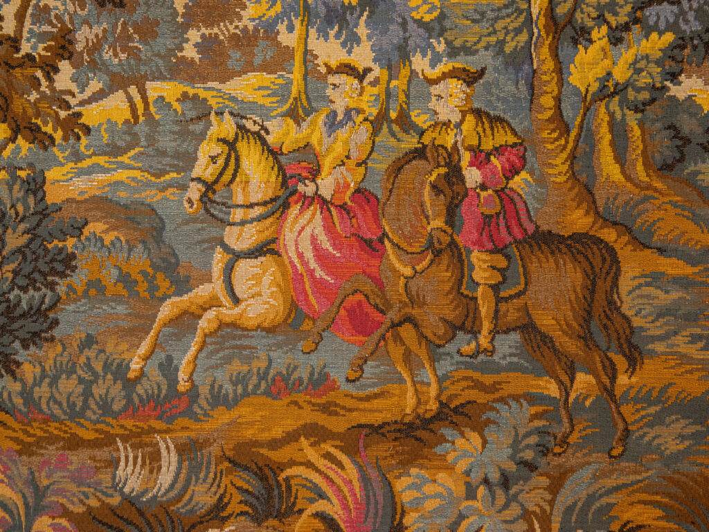 Вінтажний гобелен з мисливською сценою