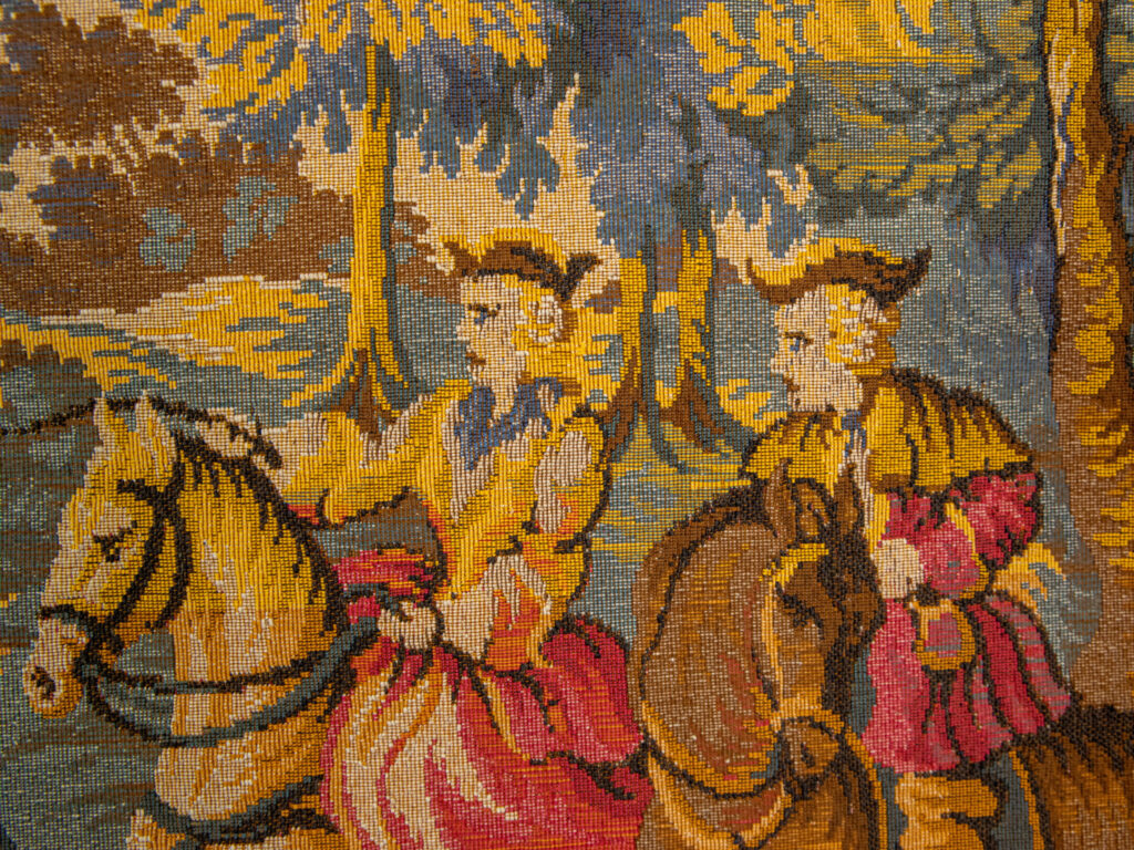 Вінтажний гобелен з мисливською сценою