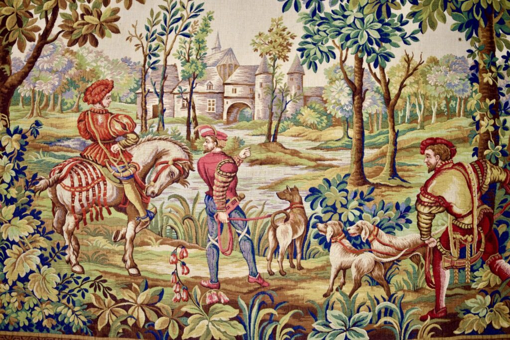 Вінтажний гобелен «Повернення з полювання»