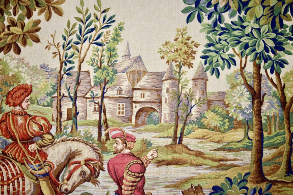 Вінтажний гобелен «Повернення з полювання»