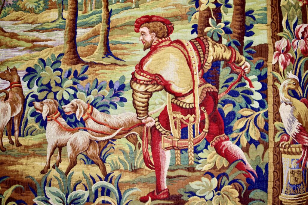 Вінтажний гобелен «Повернення з полювання»