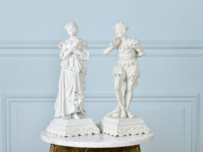 Парні антикварні скульптури «Мефістофель та Маргарита»