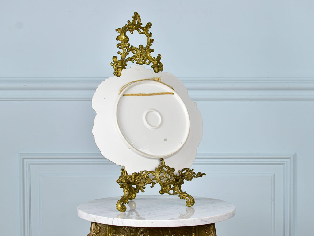 Антикварная тарелка «Охотничья собака», Лимож (Limoges)