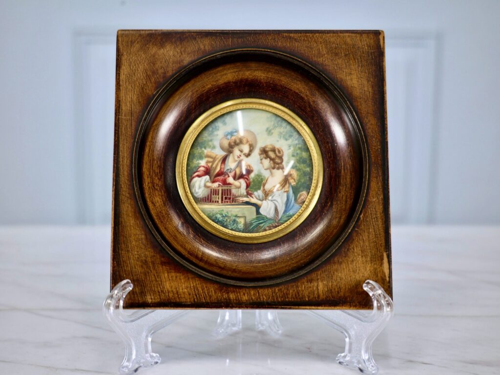 Антикварна мініатюра з пасторальною сценою