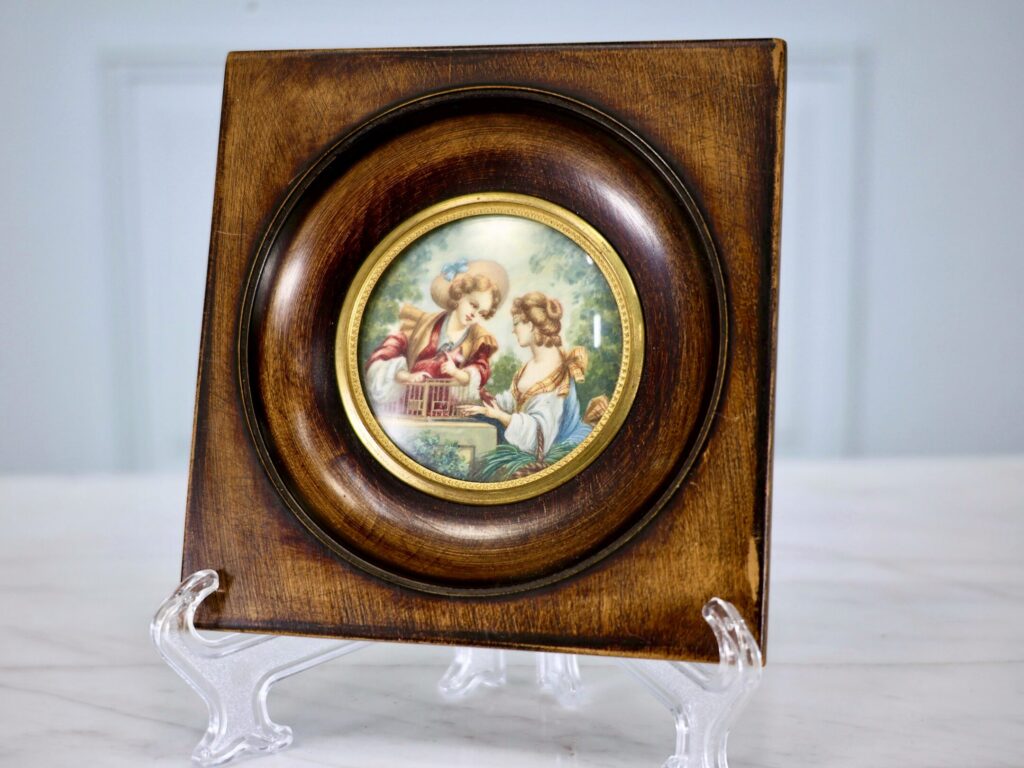 Антикварна мініатюра з пасторальною сценою