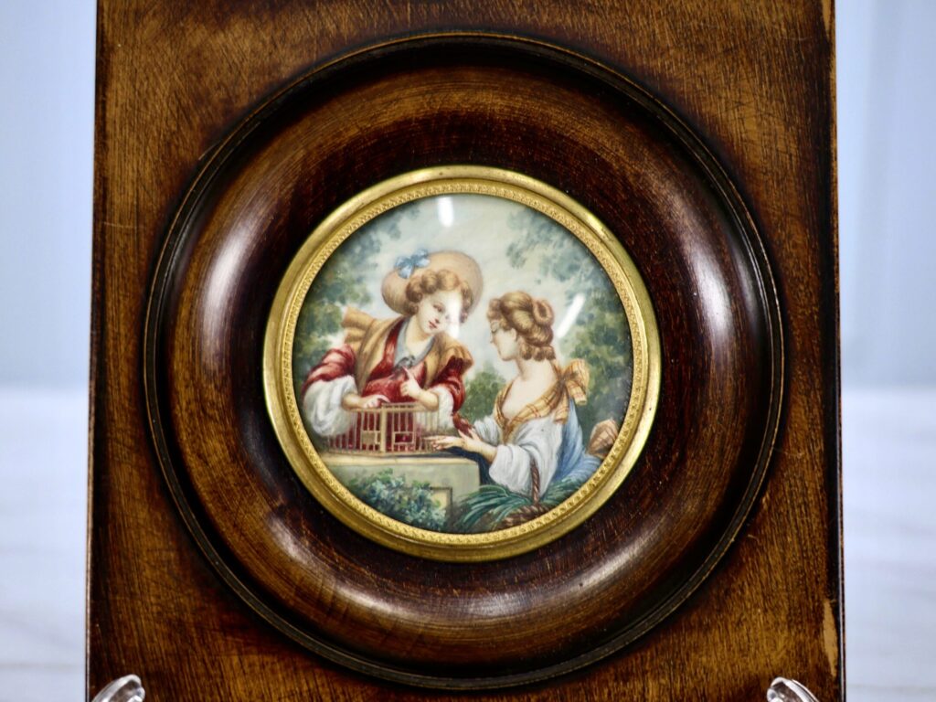 Антикварна мініатюра з пасторальною сценою