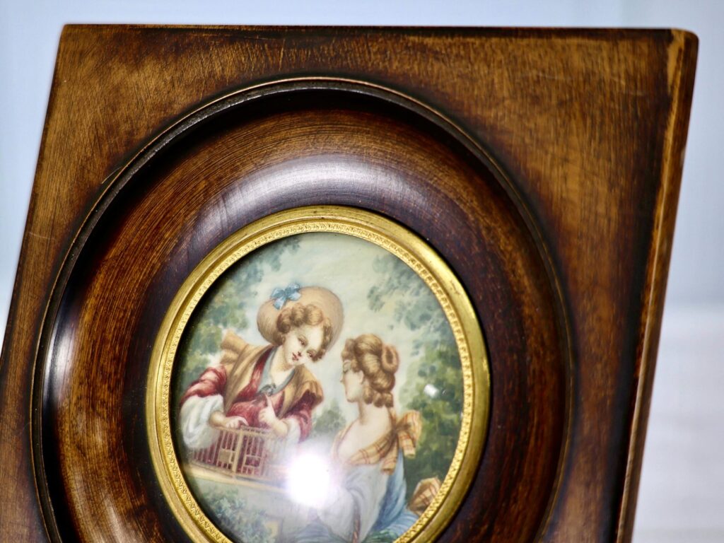 Антикварна мініатюра з пасторальною сценою