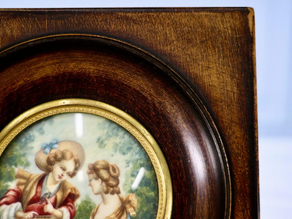 Антикварна мініатюра з пасторальною сценою