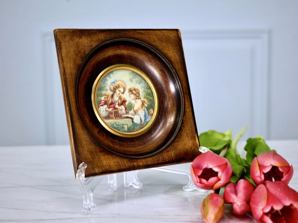 Антикварна мініатюра з пасторальною сценою