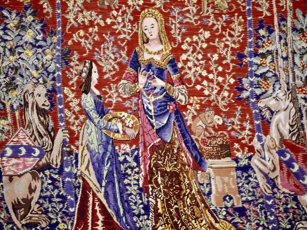 Винтажный гобелен «Дама с единорогом»