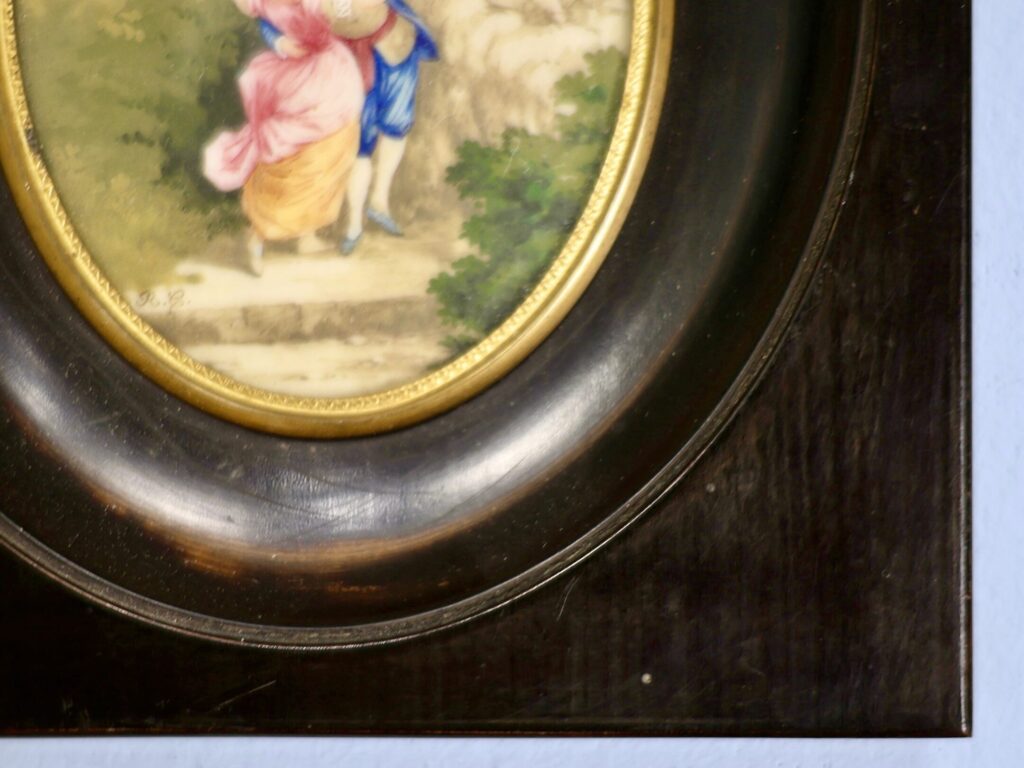 Антикварна мініатюра з галантною сценою