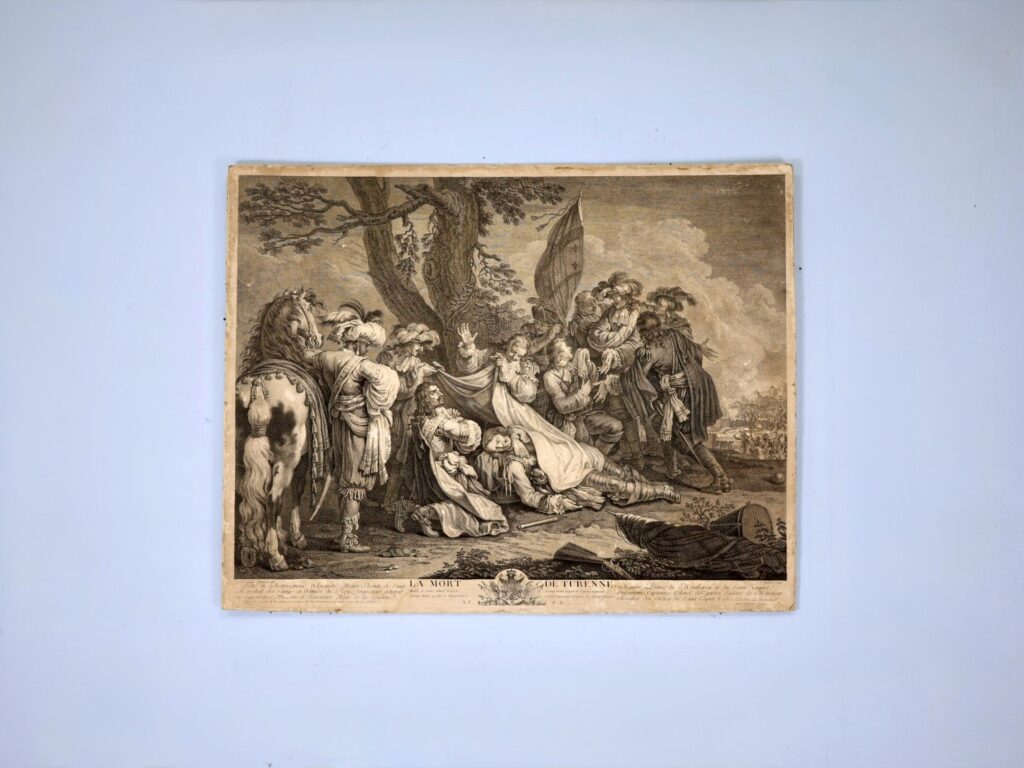 Антикварна гравюра «La Mort de Turenne» (Смерть Тюренна)