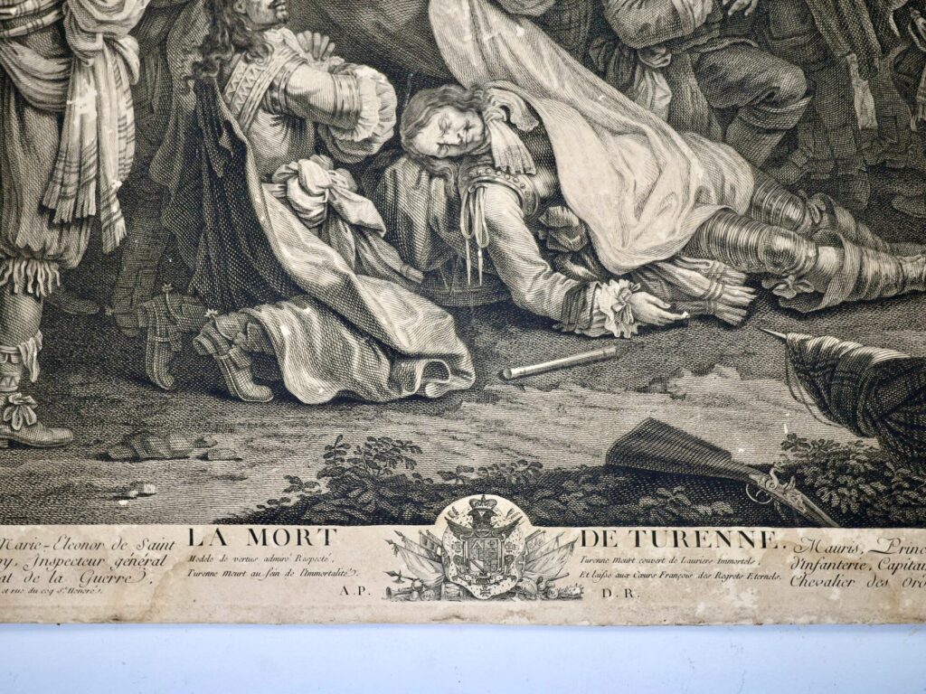 Антикварна гравюра «La Mort de Turenne» (Смерть Тюренна)