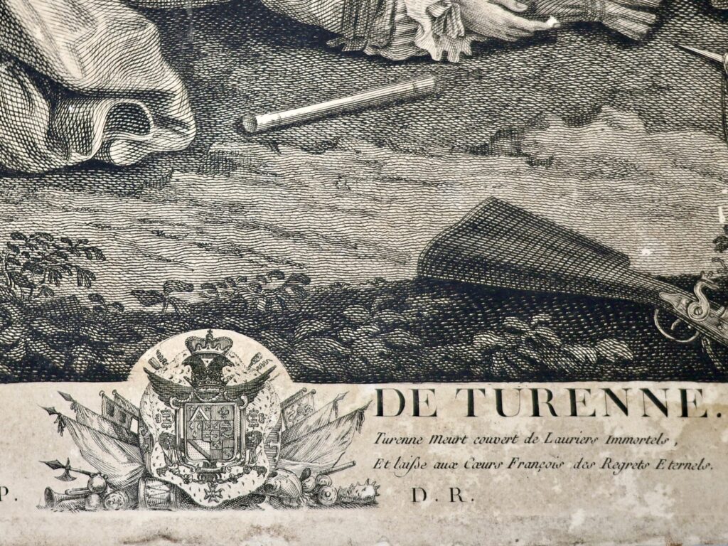 Антикварна гравюра «La Mort de Turenne» (Смерть Тюренна)