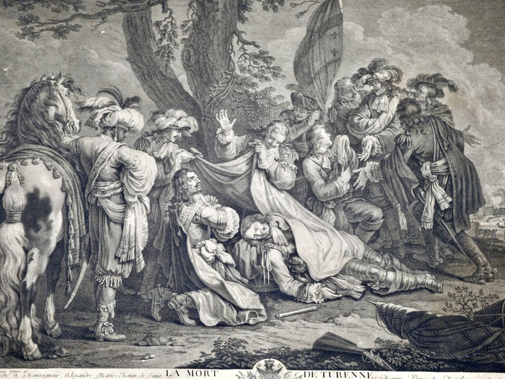 Антикварна гравюра «La Mort de Turenne» (Смерть Тюренна)