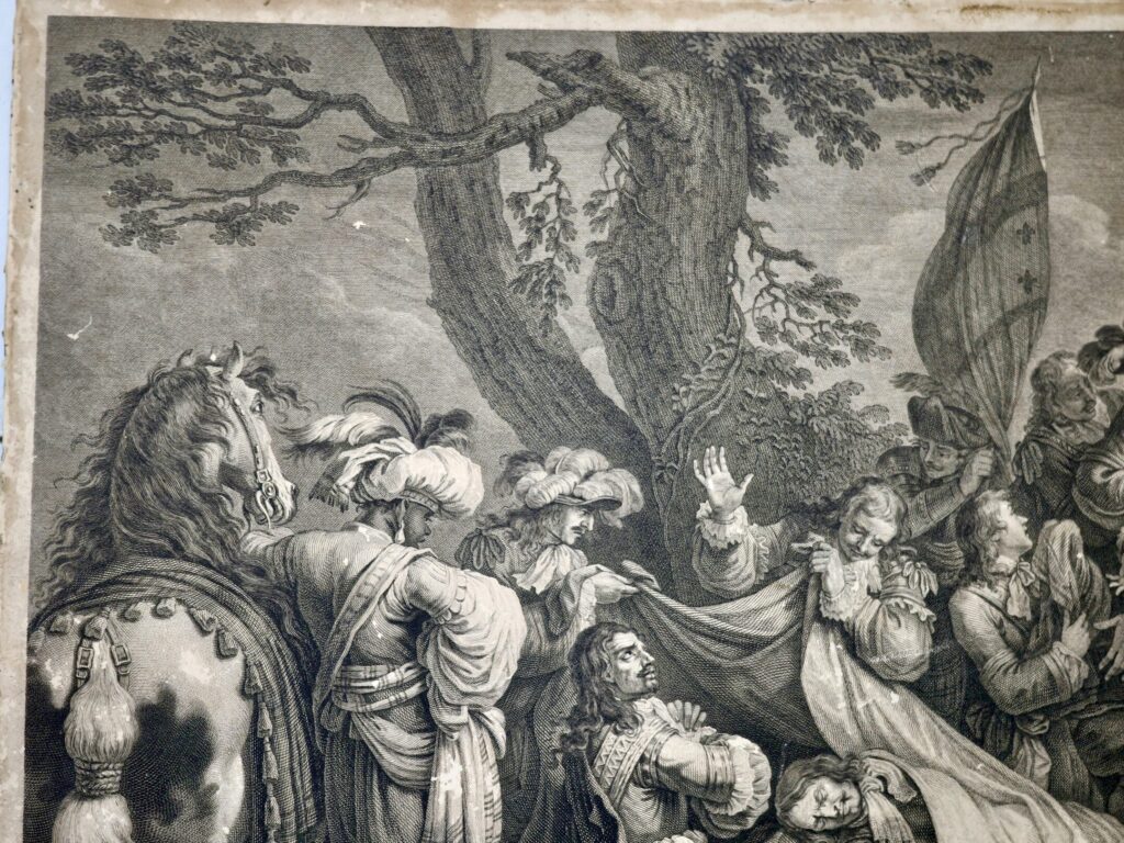 Антикварна гравюра «La Mort de Turenne» (Смерть Тюренна)