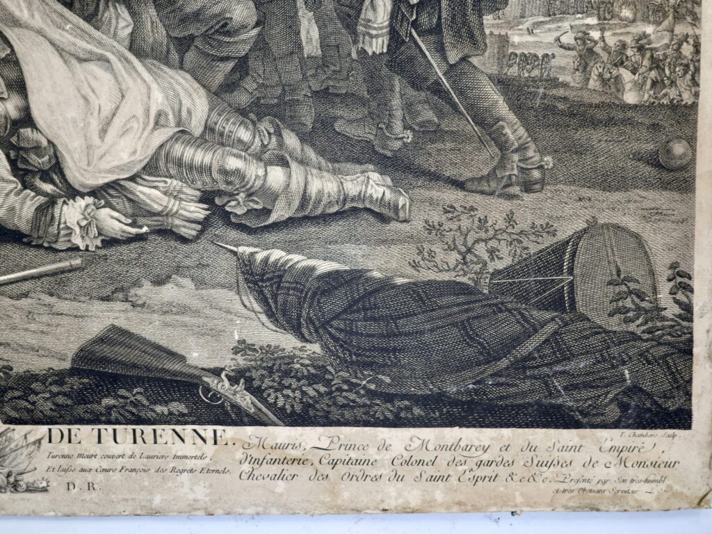 Антикварна гравюра «La Mort de Turenne» (Смерть Тюренна)