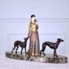 Вінтажна скульптура «Дама з хортами», Demeter H. Chiparus