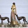 Вінтажна скульптура «Дама з хортами», Demeter H. Chiparus