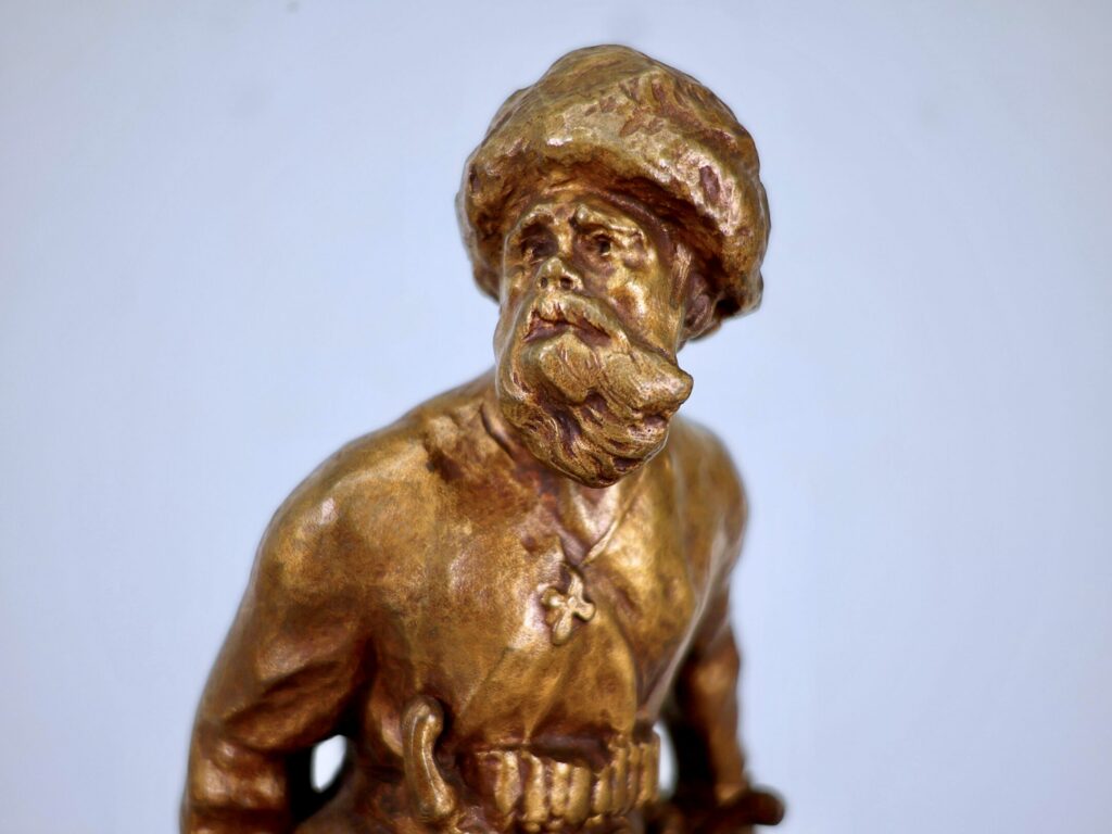 Антикварна бронзова скульптура «Козак-вершник», Рене Паріс