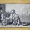Антикварная гравюра «Художник и его семья»