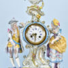 Антикварний камінний годинник в стилі Meissen